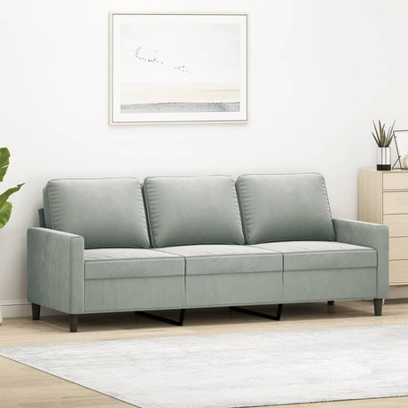 Vidaxl driezitsbank 180 cm fluweel lichtgrijs