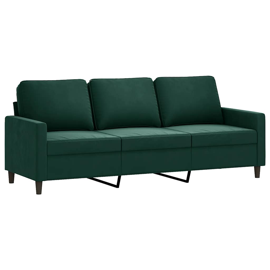 Vidaxl driezitsbank 180 cm fluweel donkergroen
