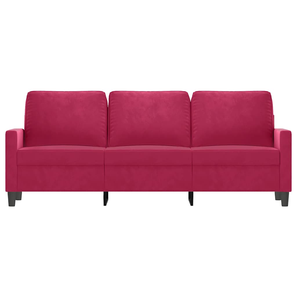Vidaxl driezitsbank 180 cm fluweel wijnrood
