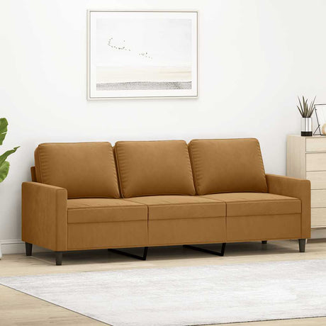 Vidaxl driezitsbank 180 cm fluweel bruin