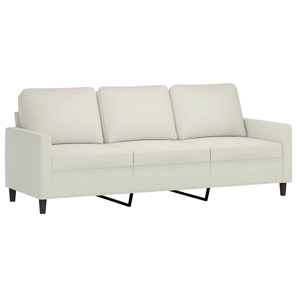 Vidaxl driezitsbank 180 cm fluweel crèmekleurig