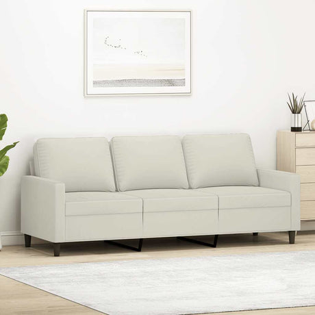 Vidaxl driezitsbank 180 cm fluweel crèmekleurig