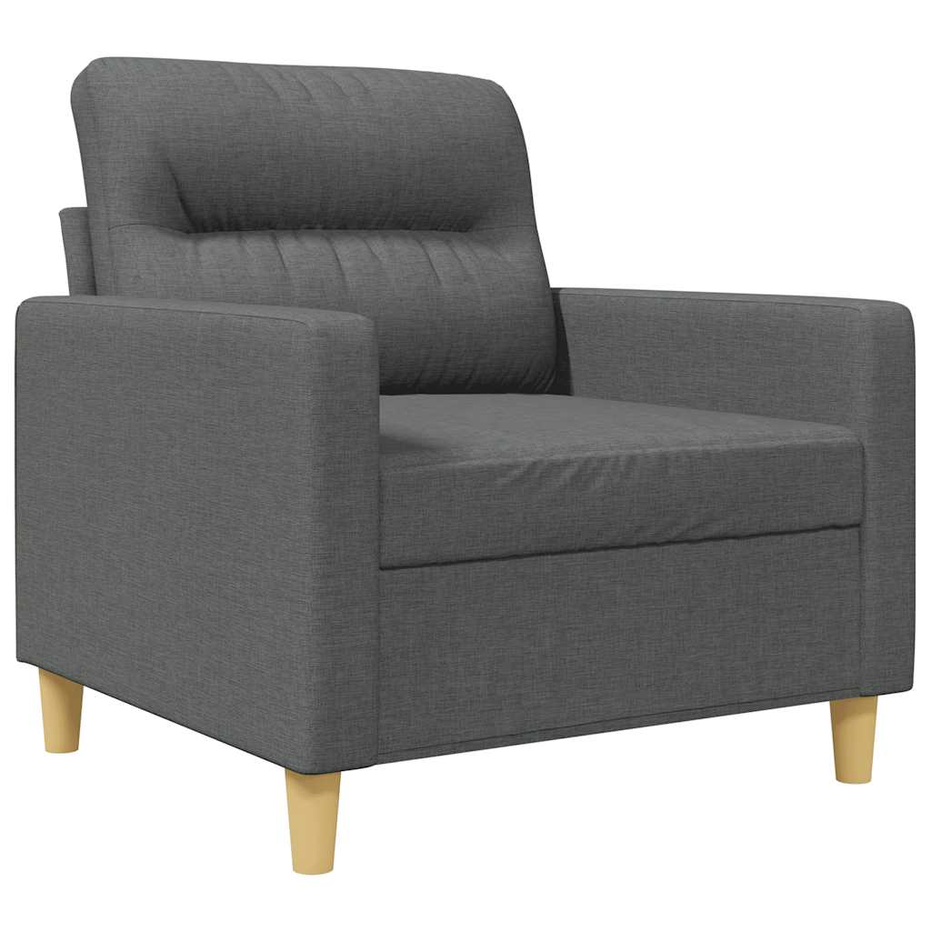 Vidaxl fauteuil 60 cm stof donkergrijs