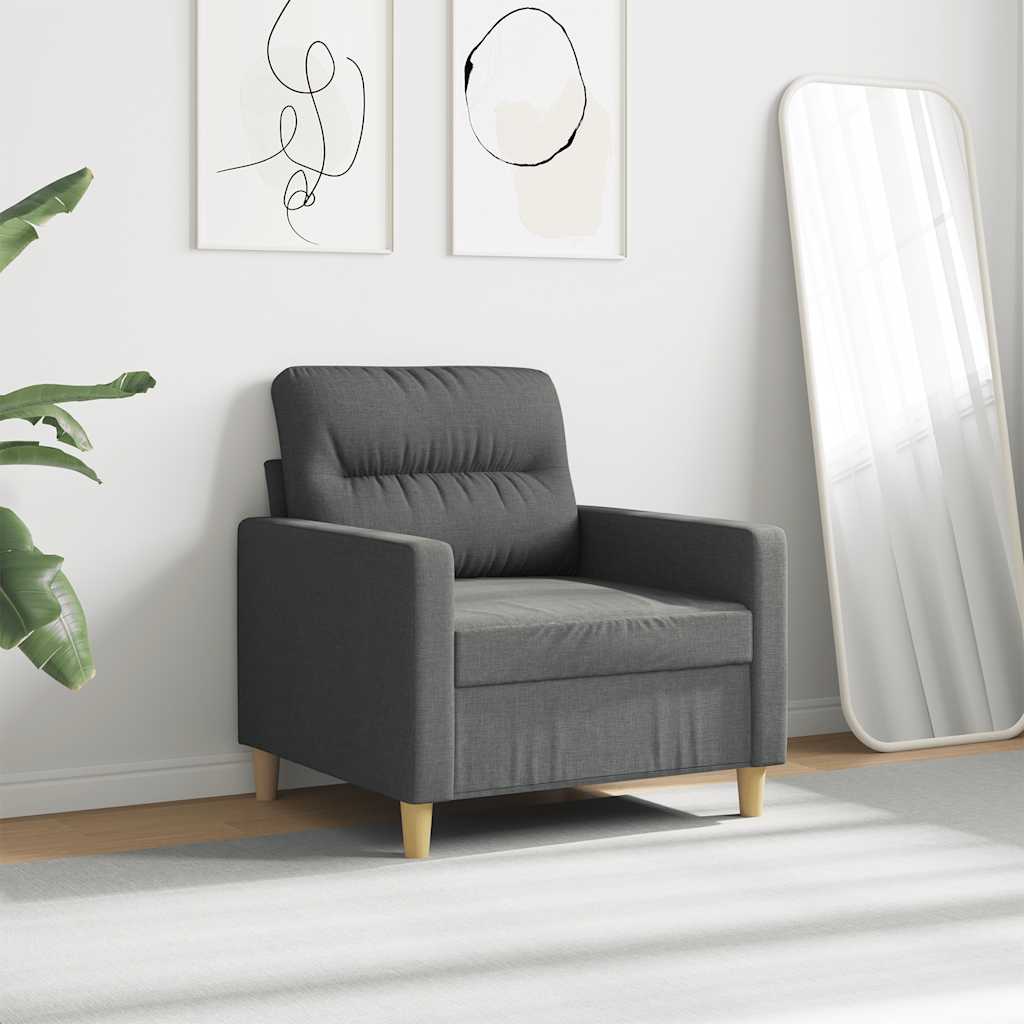 Vidaxl fauteuil 60 cm stof donkergrijs