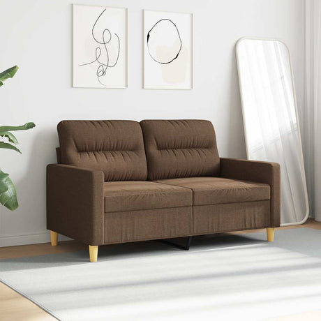 Vidaxl tweezitsbank 120 cm stof bruin