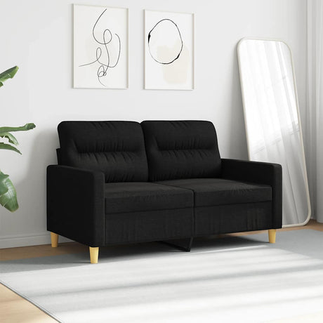Vidaxl tweezitsbank 120 cm stof zwart