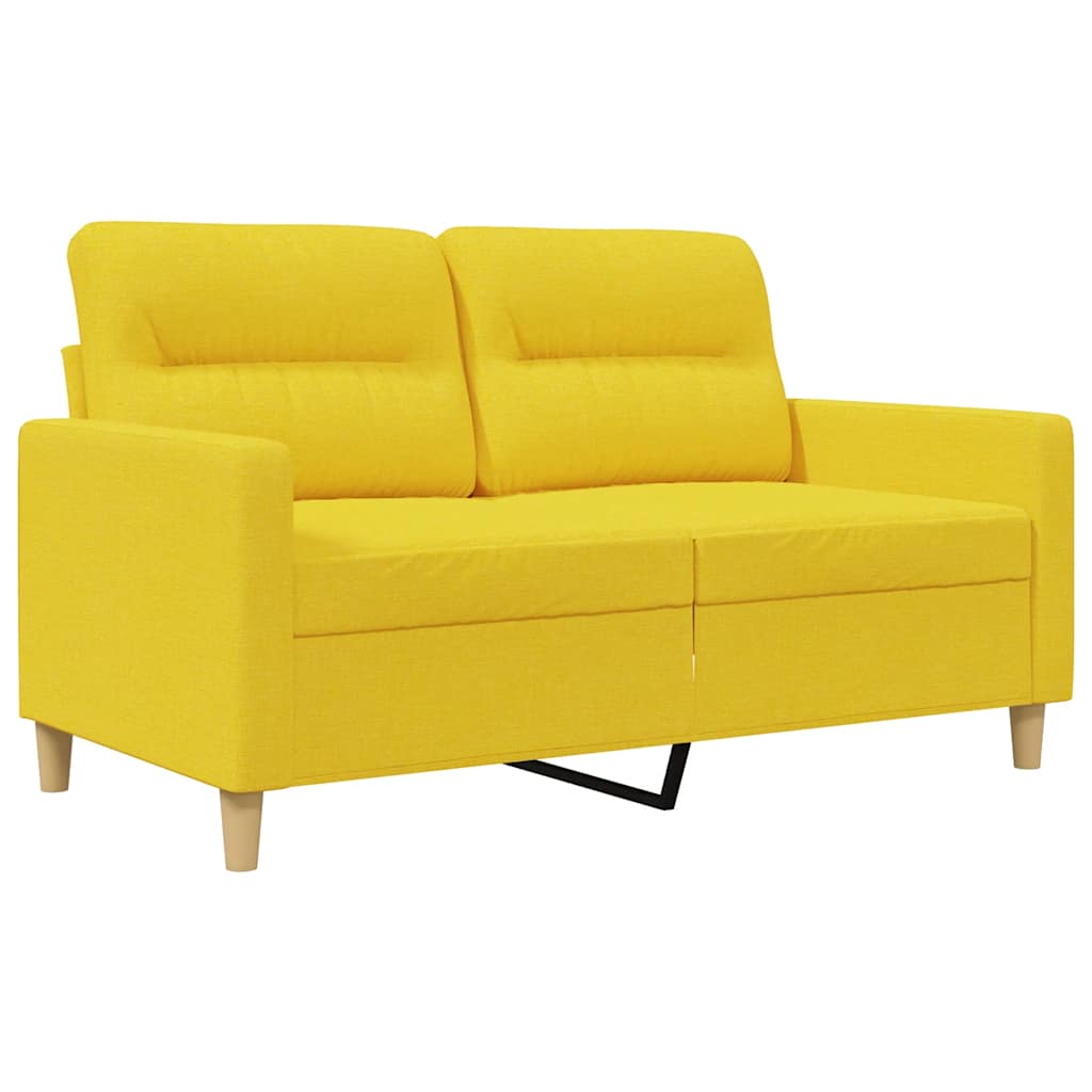 Vidaxl tweezitsbank 120 cm stof lichtgeel