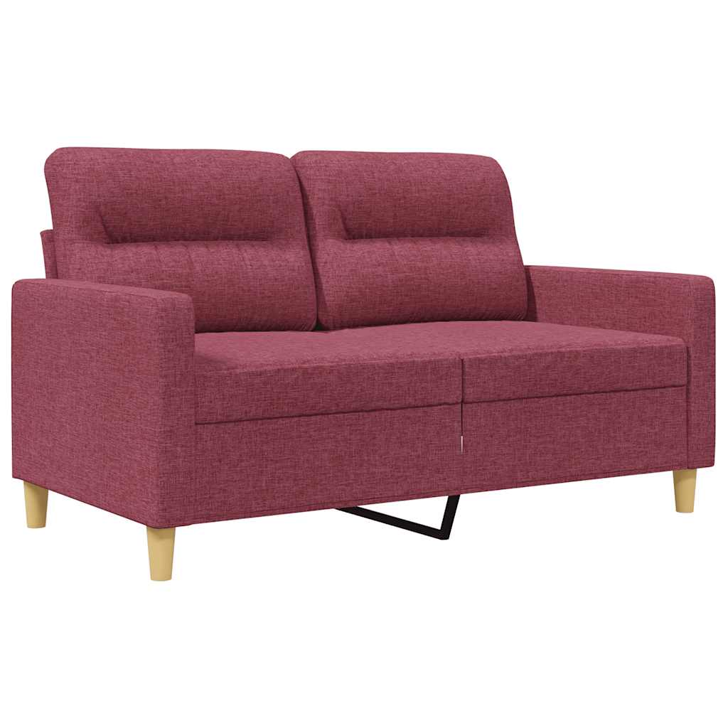 Vidaxl tweezitsbank 120 cm stof wijnrood