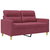 Vidaxl tweezitsbank 120 cm stof wijnrood