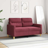 Vidaxl tweezitsbank 120 cm stof wijnrood