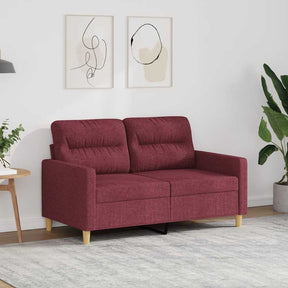 Vidaxl tweezitsbank 120 cm stof wijnrood