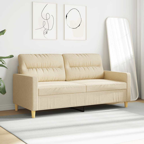 Vidaxl tweezitsbank 140 cm stof crèmekleurig