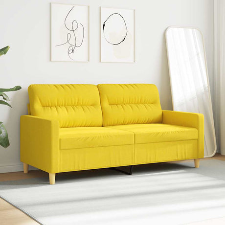 Vidaxl tweezitsbank 140 cm stof lichtgeel