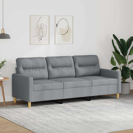Vidaxl driezitsbank 180 cm stof lichtgrijs