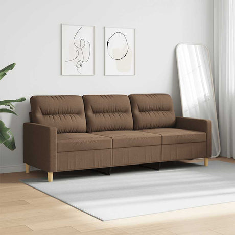 Vidaxl driezitsbank 180 cm stof bruin