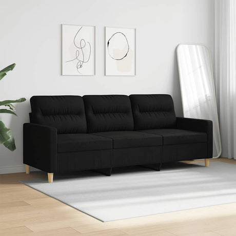 Vidaxl driezitsbank 180 cm stof zwart