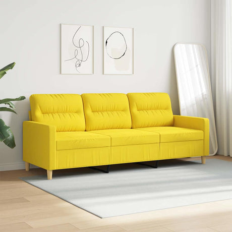 Vidaxl driezitsbank 180 cm stof lichtgeel