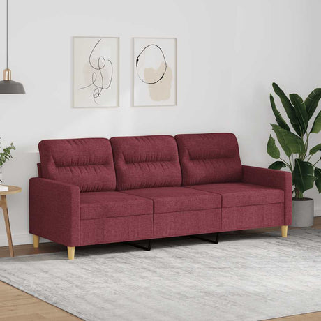Vidaxl driezitsbank 180 cm stof wijnrood