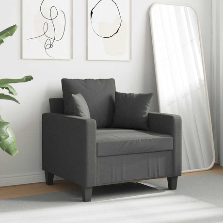 Vidaxl fauteuil 60 cm stof donkergrijs