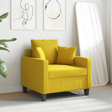 Vidaxl fauteuil 60 cm stof lichtgeel