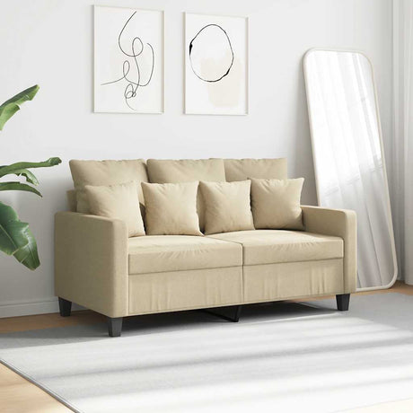 Vidaxl tweezitsbank 120 cm stof crèmekleurig