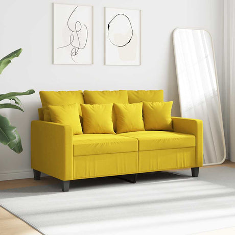 Vidaxl tweezitsbank 120 cm stof lichtgeel