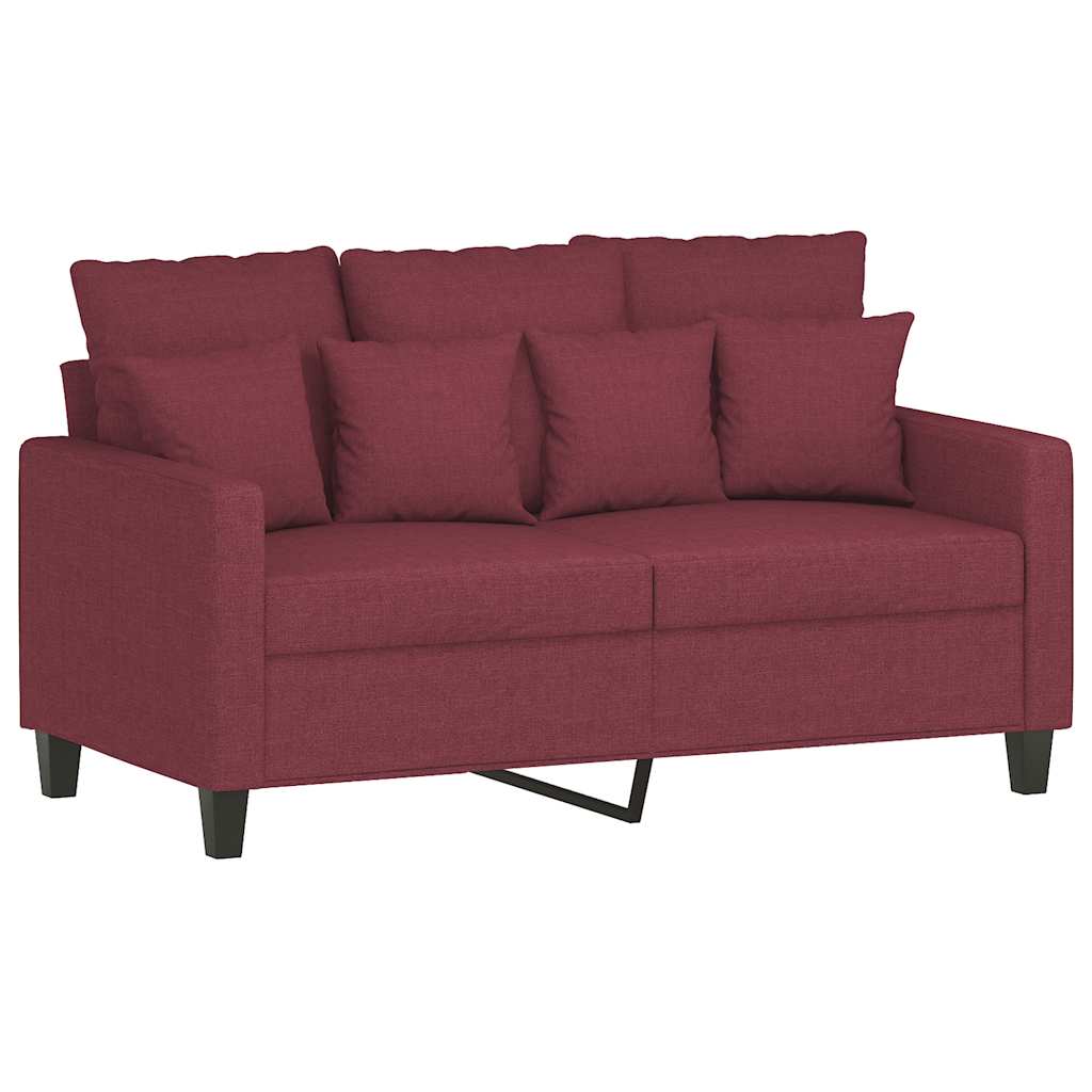 Vidaxl tweezitsbank 120 cm stof wijnrood