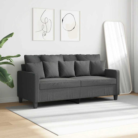 Vidaxl tweezitsbank 140 cm stof donkergrijs