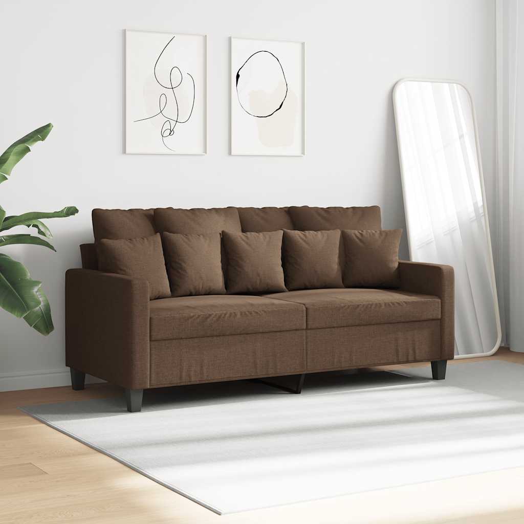 Vidaxl tweezitsbank 140 cm stof bruin
