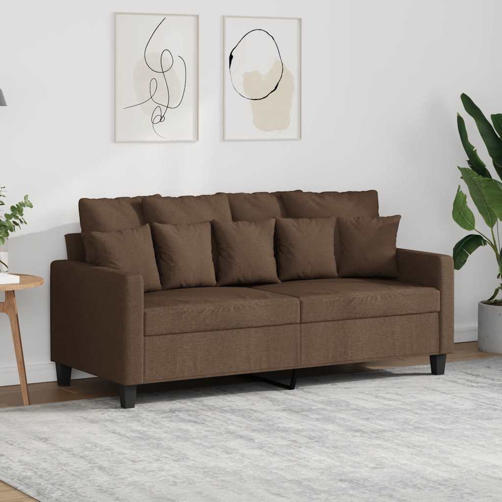 Vidaxl tweezitsbank 140 cm stof bruin