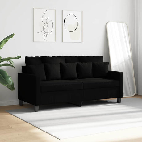 Vidaxl tweezitsbank 140 cm stof zwart