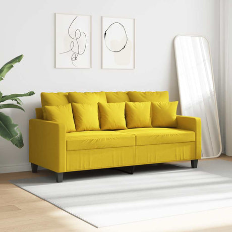 Vidaxl tweezitsbank 140 cm stof lichtgeel