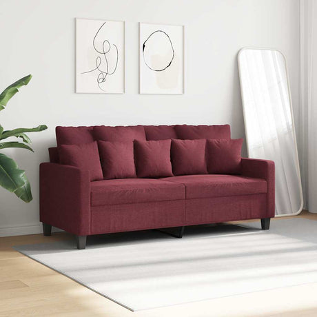 Vidaxl tweezitsbank 140 cm stof wijnrood