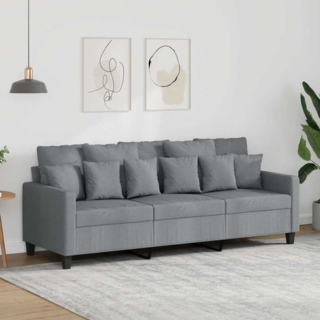 Vidaxl driezitsbank 180 cm stof lichtgrijs