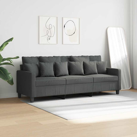 Vidaxl driezitsbank 180 cm stof donkergrijs