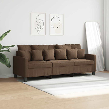 Vidaxl driezitsbank 180 cm stof bruin