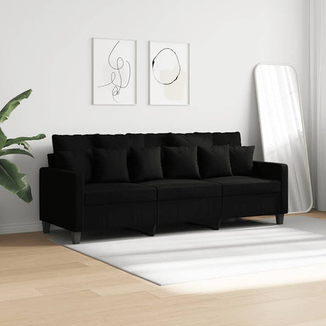 Vidaxl driezitsbank 180 cm stof zwart