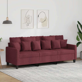Vidaxl driezitsbank 180 cm stof wijnrood