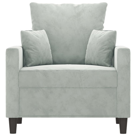 Vidaxl fauteuil 60 cm fluweel lichtgrijs