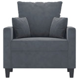 Vidaxl fauteuil 60 cm fluweel donkergrijs