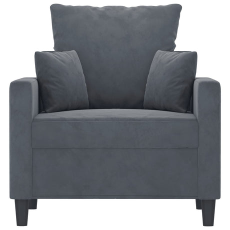 Vidaxl fauteuil 60 cm fluweel donkergrijs