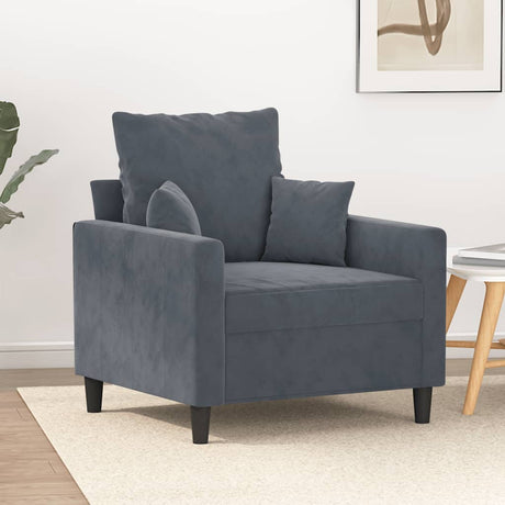Vidaxl fauteuil 60 cm fluweel donkergrijs