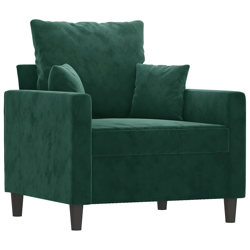 Vidaxl fauteuil 60 cm fluweel donkergroen