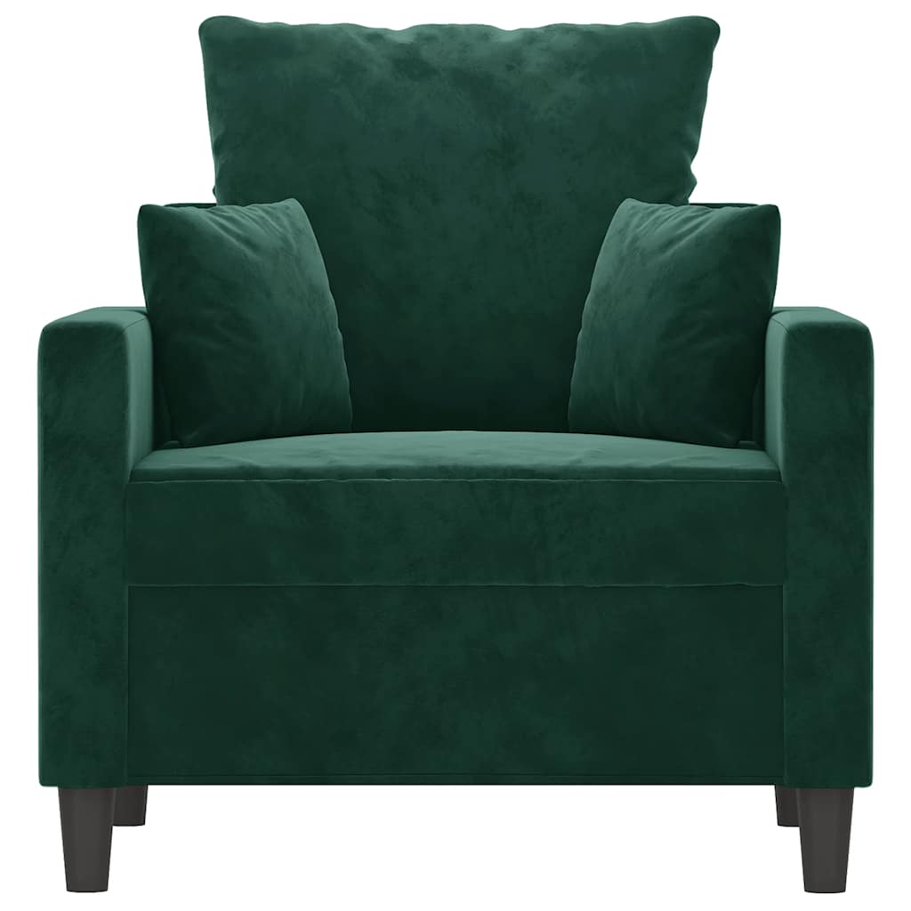 Vidaxl fauteuil 60 cm fluweel donkergroen