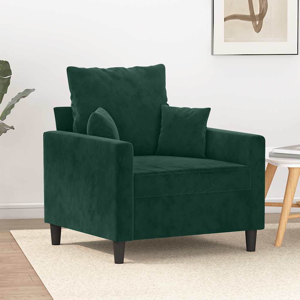 Vidaxl fauteuil 60 cm fluweel donkergroen