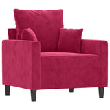 Vidaxl fauteuil 60 cm fluweel wijnrood