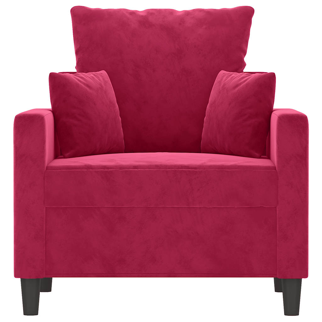 Vidaxl fauteuil 60 cm fluweel wijnrood
