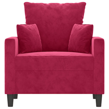 Vidaxl fauteuil 60 cm fluweel wijnrood
