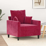 Vidaxl fauteuil 60 cm fluweel wijnrood