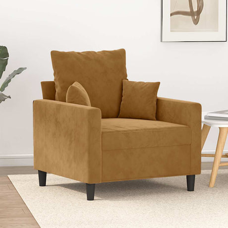 Vidaxl fauteuil 60 cm fluweel bruin